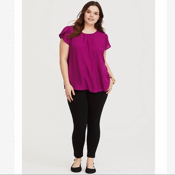 torrid Tops - New Torrid Magenta Bow Back Crepe Blouse Size 3X